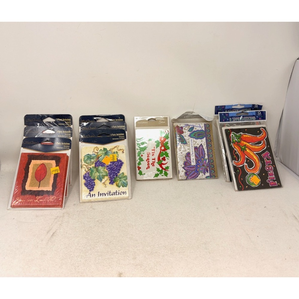 Amscan Gibson Party Occasion Vintage Invitations Lot of 10 Sealed Packs 80 Cards